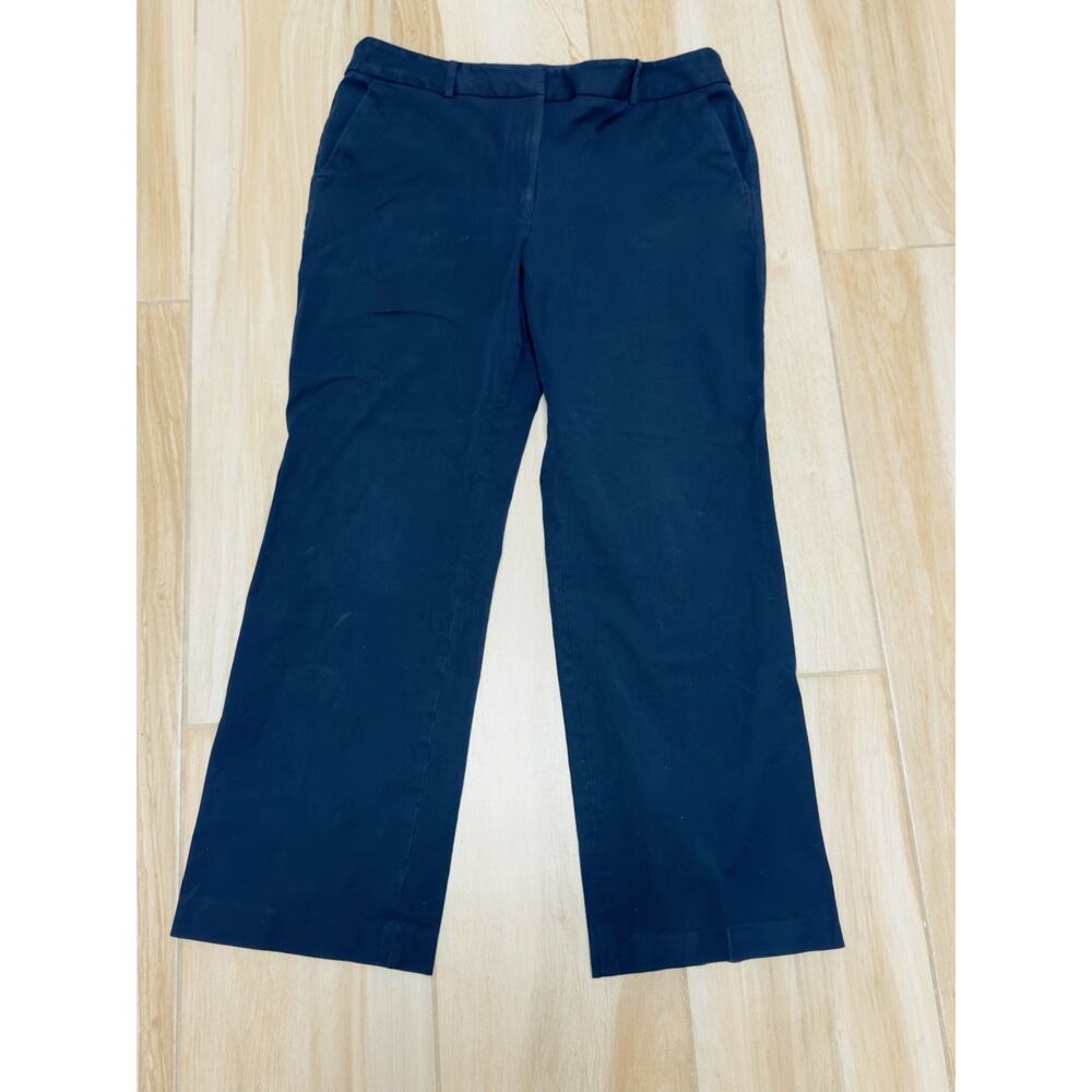 Talbots Women's Size 12P Navy Blue Chino Flat Casual Office